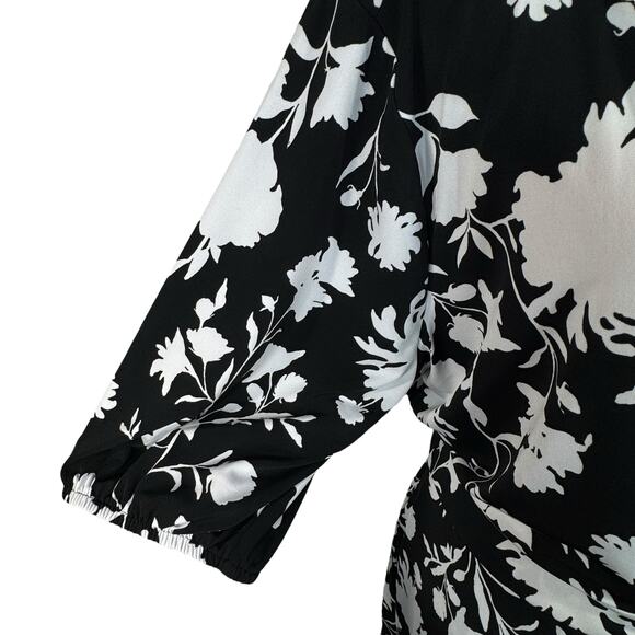 Lane Bryant SZ 20 Hi-Low Midi Dress Faux Wrap Floral Stretch Surplice V-Neck - Picture 3 of 13